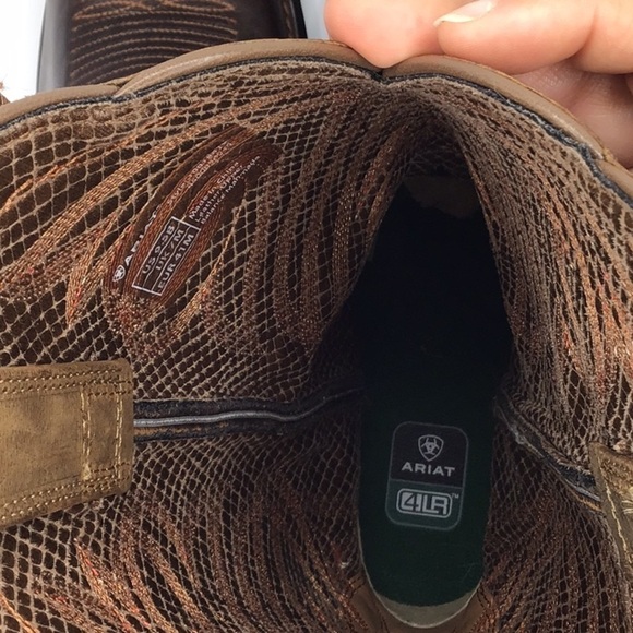 Ariat Heritage Round Up Brown Embroidered Western Boot 4 LR Size 9.5 B - Picture 9 of 16